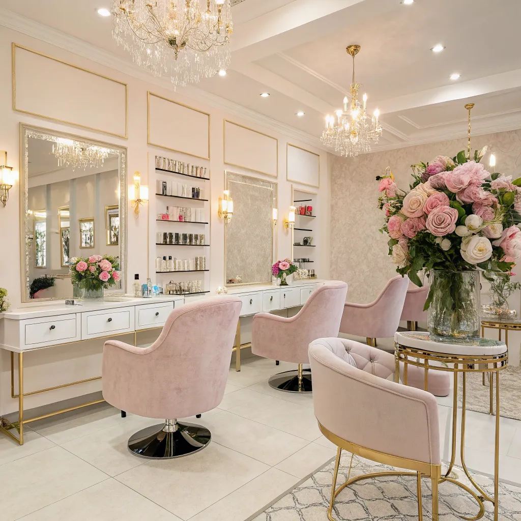 An elegant beauty salon interior